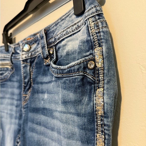 Rock Revival Posey Easy Boot Stretch Jean Y2K Sequins Embroidered Size 28 - Picture 9 of 16